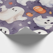 Whimsical niedlich Ghost halloween Wasserfarbe Geschenkpapier (Ecke)