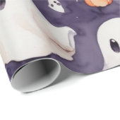 Whimsical niedlich Ghost halloween Wasserfarbe Geschenkpapier (Rolleneckpunkt)