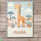 Whimsical Niedlich Giraffe in Savanna Notizblock