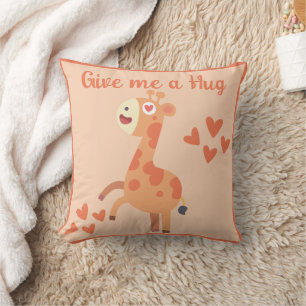 Whimsical niedlich giraffe personalisiertes Zitat Kissen