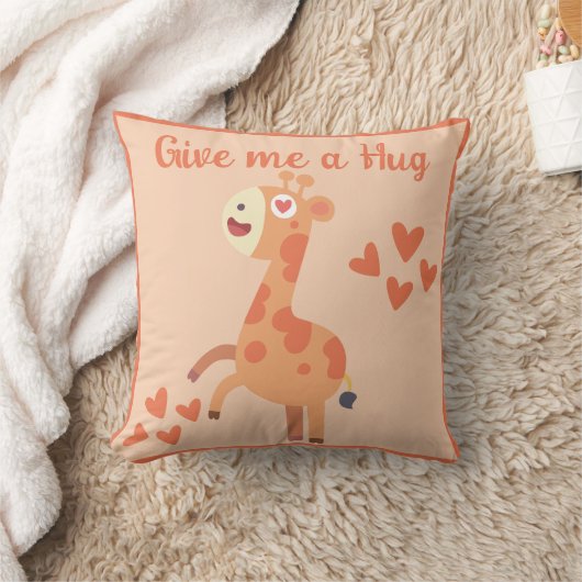 Whimsical niedlich giraffe personalisiertes Zitat Kissen (Decke)