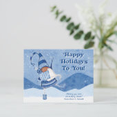 Whimsical Niedlich Gnome Happy Holidays Postkarte (Stehend Vorderseite)