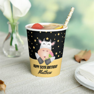 Whimsical Niedlich Heilige Kuh Happy Birthday Part Pappbecher