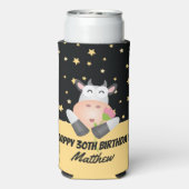 Whimsical Niedlich Heilige Kuh Happy Birthday Part Selters Dosenkühler (Seltzer Rückseite)