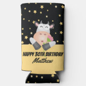 Whimsical Niedlich Heilige Kuh Happy Birthday Part Selters Dosenkühler (Rückseite)