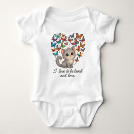 Whimsical Niedlich Kitten mit Schmetterlingen & Zi Baby Strampler