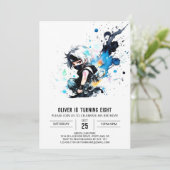 Whimsical Niedlich Ninja Boy Digital Geburtstag Einladung (Stehend Vorderseite)