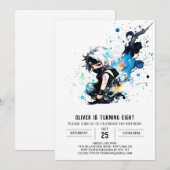 Whimsical Niedlich Ninja Boy Digital Geburtstag Einladung (Vorne/Hinten)