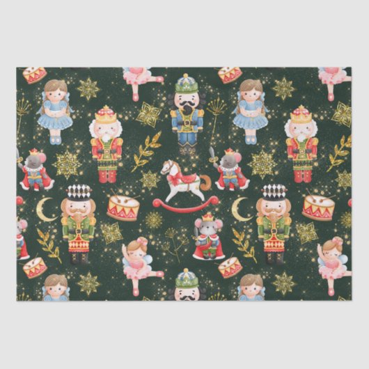 Whimsical Niedlich Nutcracker Ballet Dolls Fx Glit Seidenpapier (Vorderseite)