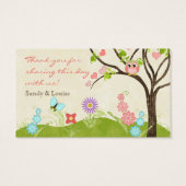 Whimsical Niedlich Owls Tree of Life Herzleaf Wirb (Rückseite)