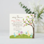 Whimsical Niedlich Owls Tree of Life Herzleaf Wirb Einladung (Stehend Vorderseite)