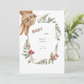Whimsical Niedlich Rabbit Baby Shower Einladung (Stehend Vorderseite)