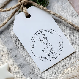 Whimsical Niedlich Rentier Frohe Weihnachtsfamilie Permastempel