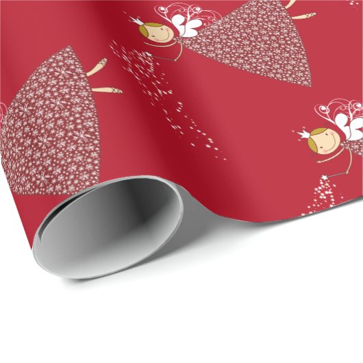 Whimsical Niedlich Snowflake Fee Weihnachtsgeschen Geschenkpapier (Rolleneckpunkt)