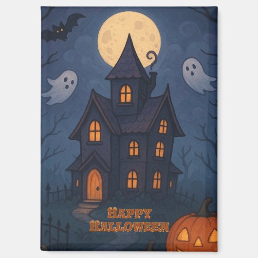 Whimsical Niedlich Spooky Spuk House | Halloween- Magnet (Vorderseite)