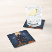 Whimsical Niedlich Spooky Spuk House | Halloween- Rechteckiger Pappuntersetzer (Vor Ort)