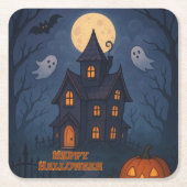 Whimsical Niedlich Spooky Spuk House | Halloween- Rechteckiger Pappuntersetzer (Vorderseite)