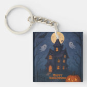 Whimsical Niedlich Spooky Spuk House | Halloween- Schlüsselanhänger (Vorderseite)
