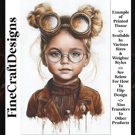 Whimsical Niedlich Steampunk Young Girl W8 Decoupa Seidenpapier