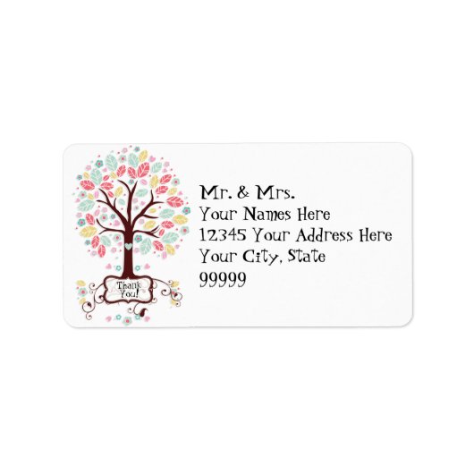 Whimsical Niedlich Swirt Heart Blume Tree Baby Dus Adressaufkleber (Vorne)