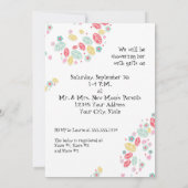 Whimsical Niedlich Swirt Heart Blume Tree Baby Fot Einladung (Rückseite)