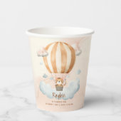 Whimsical Niedlich Tiger Hot Air Ballon 1. Geburts Pappbecher (Vorderseite)