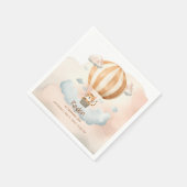 Whimsical Niedlich Tiger Hot Air Ballon 1. Geburts Serviette (Ecke)