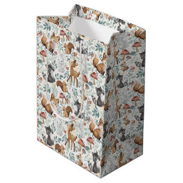 Whimsical Niedlich Watercolor Woodland Animal Frie Mittlere Geschenktüte