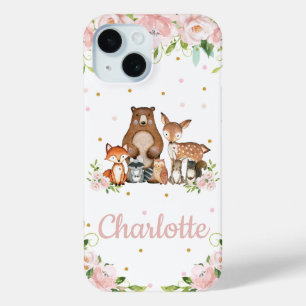 Whimsical Niedlich Woodland Tiere Rosa Blütenblüte Case-Mate iPhone Hülle