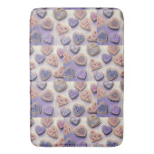 Whimsical niedliche farbige Kekse Herz Aquarell Badematte (Vorderseite Vertikal)