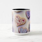Whimsical niedliche farbige Kekse Herz Aquarell Tasse (Zentrum)