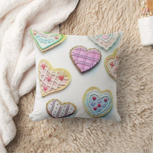 Whimsical niedliche Herzen bunt zeichnend Kissen