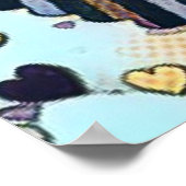 Whimsical niedliche Herzen bunt zeichnend Poster (Ecke)
