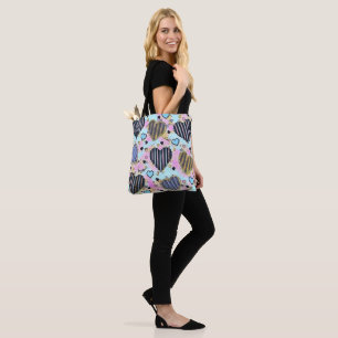 Whimsical niedliche Herzen bunt zeichnend Tasche