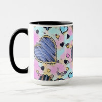 Whimsical niedliche Herzen bunt zeichnend
