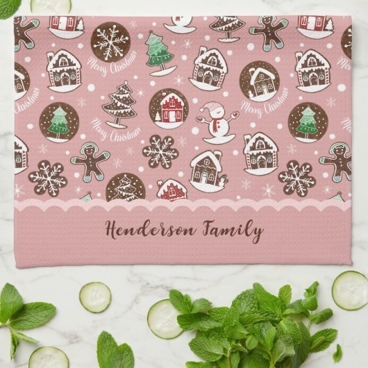 Whimsical Niedliche Weihnachtskochtchen Custom Win Geschirrtuch (Gefaltet)