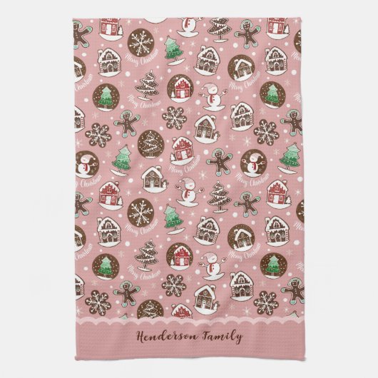 Whimsical Niedliche Weihnachtskochtchen Custom Win Geschirrtuch (Vertikal)