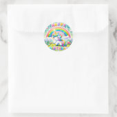 Whimsical niedlicher Regenbogengeburtsticker Runder Aufkleber (Tasche)