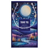 Whimsical Night Big Moon Landschaft Danke Kleine Geschenktüte (Rückseite)