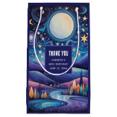 Whimsical Night Big Moon Landschaft Danke Kleine Geschenktüte (Vorderseite)