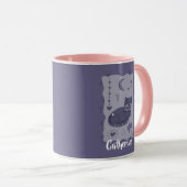 Whimsical Night Cat Folk Art Custom Mug Tasse (VorderseiteRechts)