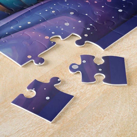 Whimsical Night - Fluss, Bäume und Berge Puzzle (Seite)