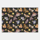 Whimsical Night Moth Butterfells Imitate Gold Star Geschenkpapier Set (Vorderseite)