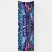 Whimsical Night Mountains and Trees Landschaft Banner (Vertikal)