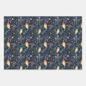 Whimsical Night Owl Muster - Bezaubernder Wald Geschenkpapier Set (Vorderseite 3)