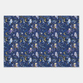 Whimsical Night Owl Muster - Bezaubernder Wald Geschenkpapier Set (Vorderseite 2)