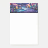 Whimsical Night River, Bäume und Berge Post-it Klebezettel (Vorderseite)