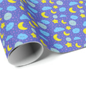 Whimsical Night Sky Muster Geschenkpapier (Rolleneckpunkt)