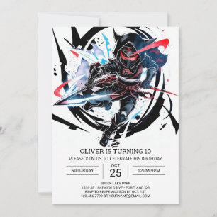 Whimsical Ninja Überraschung Geburtstag Einladung