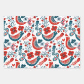 Whimsical Nordic Christmas Birds Geschenkpapier Set (Vorderseite)